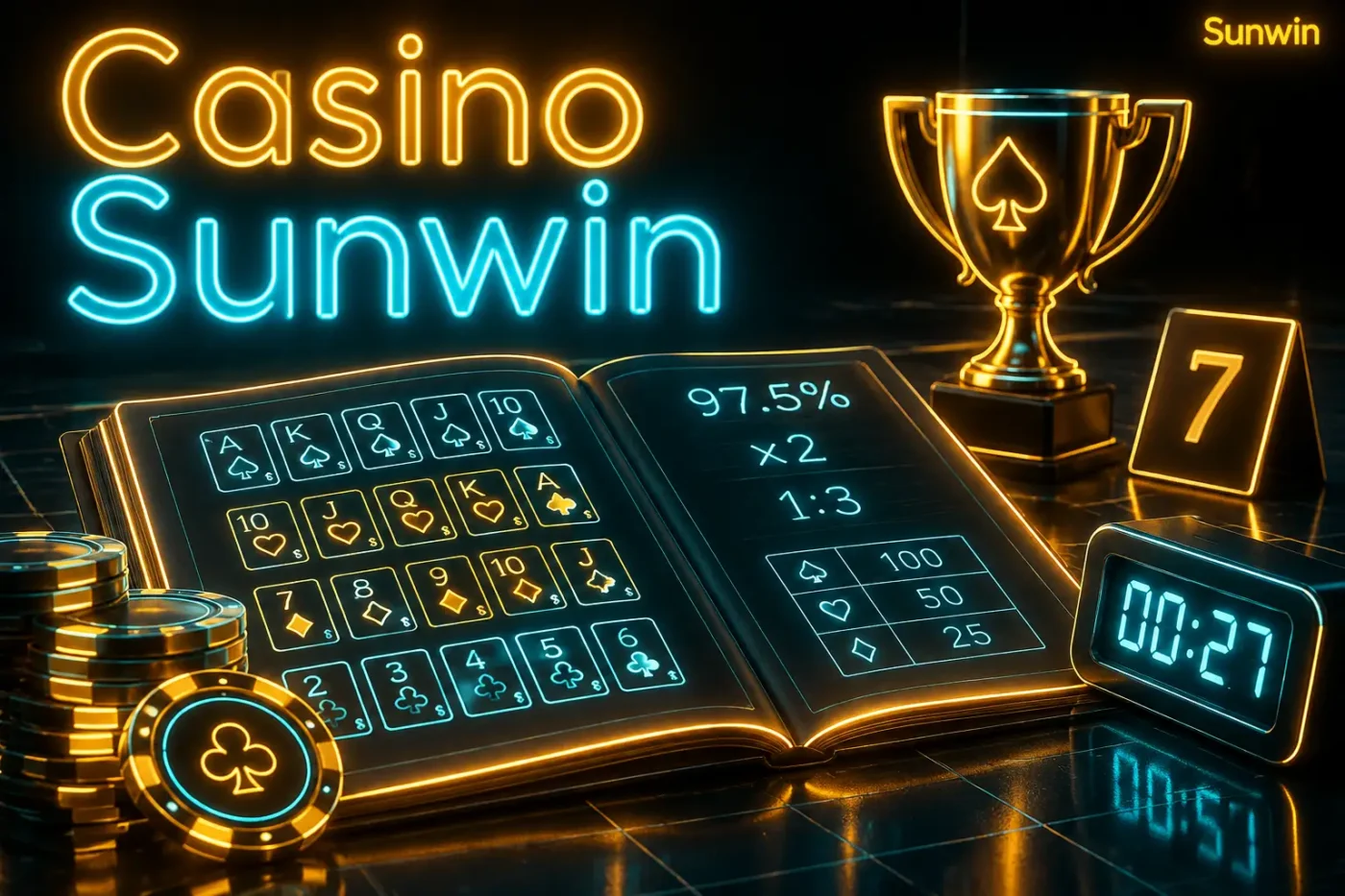 Casino Sunwin là khu vực game bài, roulette, baccarat trực tuyến có người chia bài thật